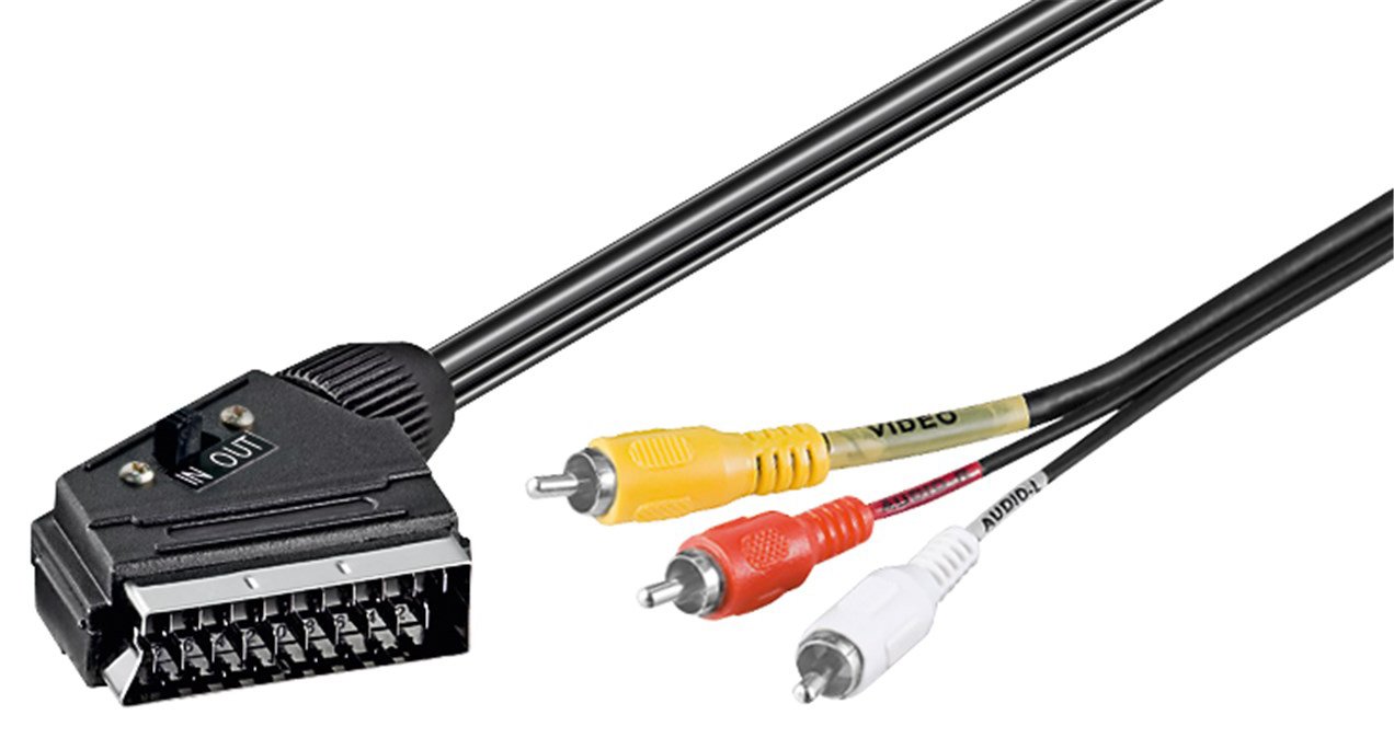 GOOBAY καλώδιο SCART 21-pin σε 3x RCA , 2m, μαύρο 2209