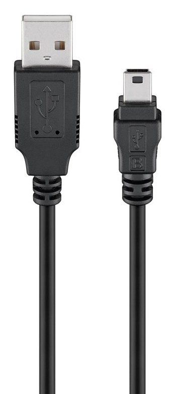 GOOBAY καλώδιο USB 2.0 σε USB mini , copper, 5m, μαύρο 2194