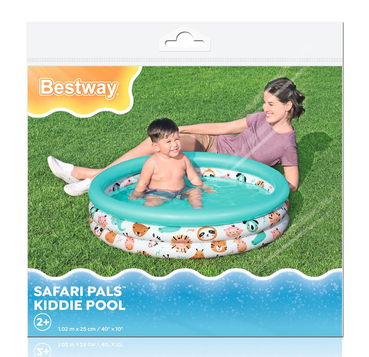 BESTWAY παιδική φουσκωτή πισίνα 51008, 101lt, Φ102x25cm, λευκή/βεραμάν - Image 6