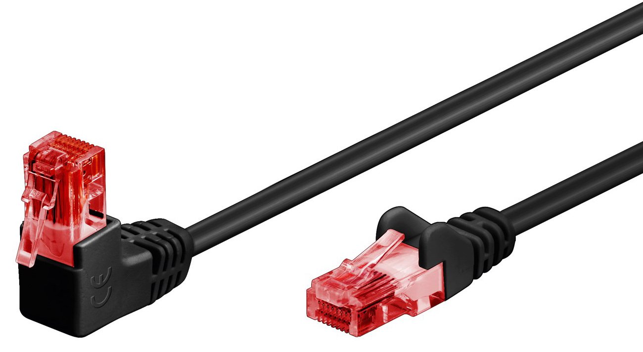 GOOBAY καλώδιο δικτύου , CAT 6 U/UTP, γωνιακό, CCA, 3m, μαύρο 2280