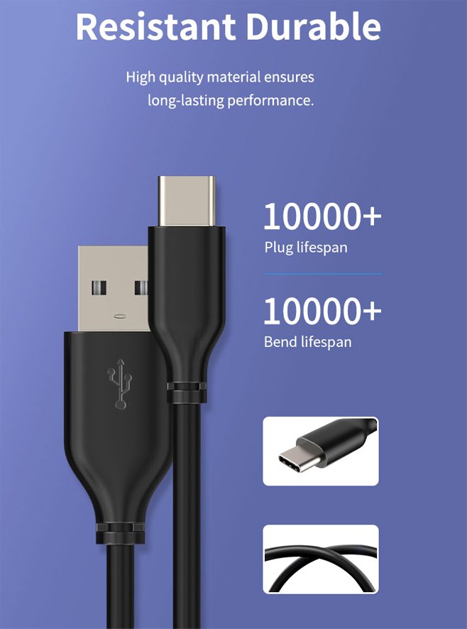 CABLETIME καλώδιο USB-C σε USB U323A, 3A, 480Mbps, 0.25m, μαύρο 2333 - Image 2