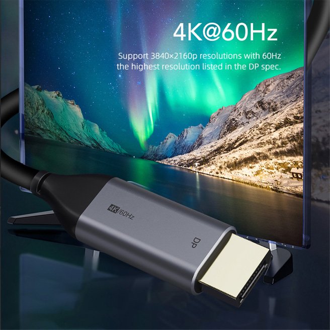CABLETIME καλώδιο USB-C σε DisplayPort CT-CMDP2, 4K/60Hz, 1.8m, μαύρο 2340 - Image 3