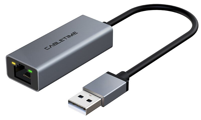 CABLETIME αντάπτορας δικτύου CT-AML100, USB, 100Mbps Ethernet, γκρι 2343