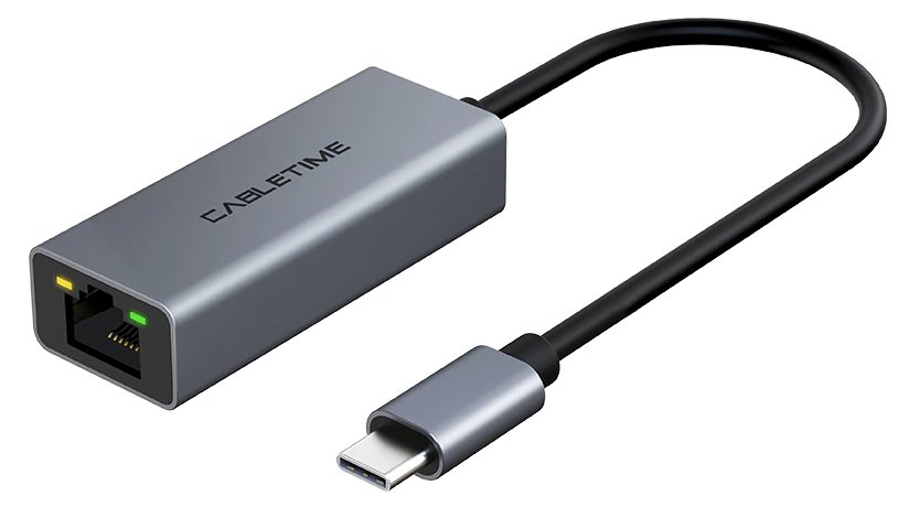 CABLETIME αντάπτορας δικτύου CT-CML100, USB-C, 100Mbps Ethernet, γκρι 2344