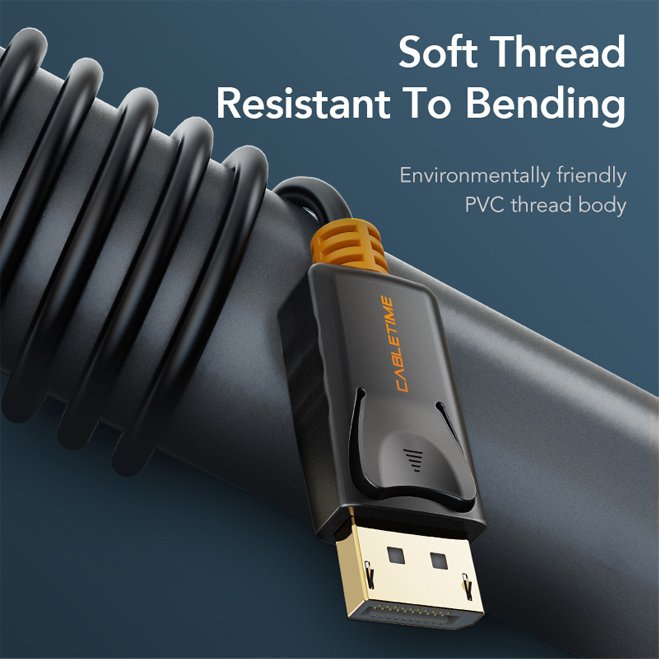 CABLETIME καλώδιο DisplayPort σε HDMI CT-AV8, 1080p/60Hz, 1.8m, μαύρο 2363 - Image 2
