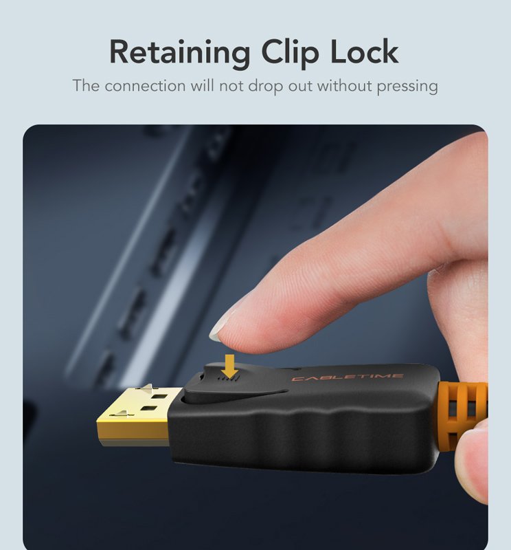 CABLETIME καλώδιο DisplayPort σε HDMI CT-AV8, 1080p/60Hz, 1.8m, μαύρο 2363 - Image 3