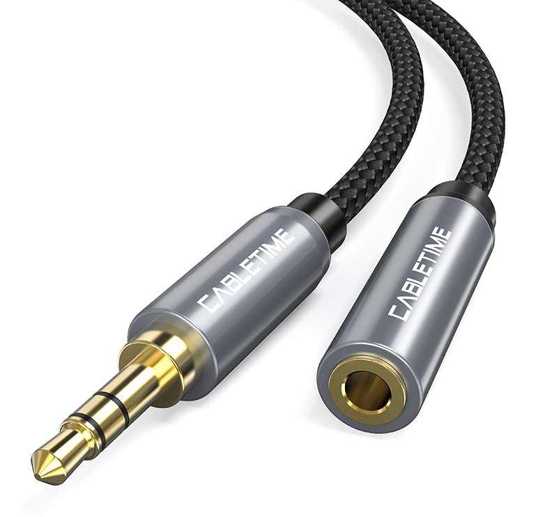CABLETIME προέκταση καλωδίου ήχου 3.mm CT-P11F, AUX, 1.8m, μαύρο 2395