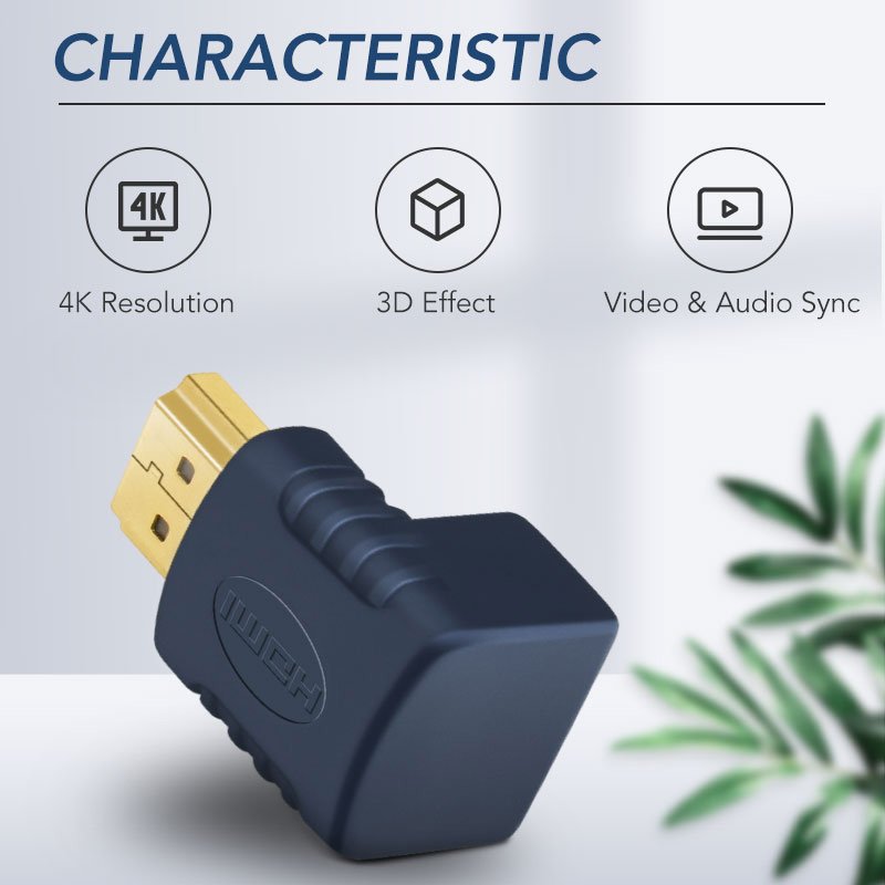 CABLETIME αντάπτορας HDMI HA10, γωνιακός, 4K, μπλε 2408 - Image 2