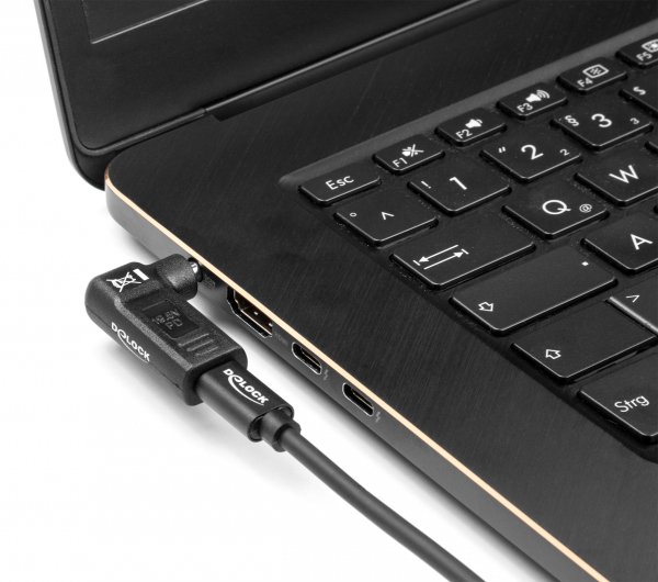 DELOCK αντάπτορας τροφοδοσίας 60011, USB-C σε 5.5x2.5mm, 90°, μαύρος - Image 3
