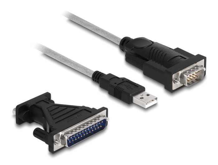 kalodio USB se RS-232 DB9 me antaptora DB25, 1.8m, mayro 3474 1.8m
