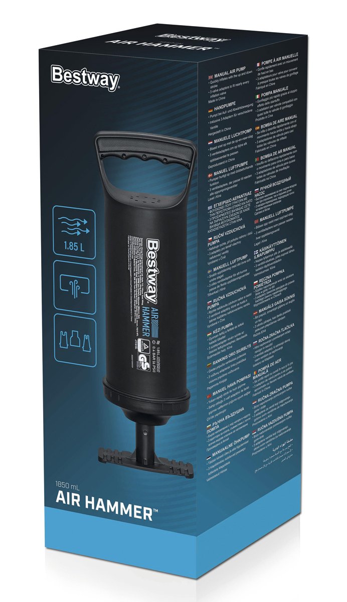 BESTWAY τρόμπα χειρός 62003, 1.85lt, 6PSI, μαύρη - Image 8