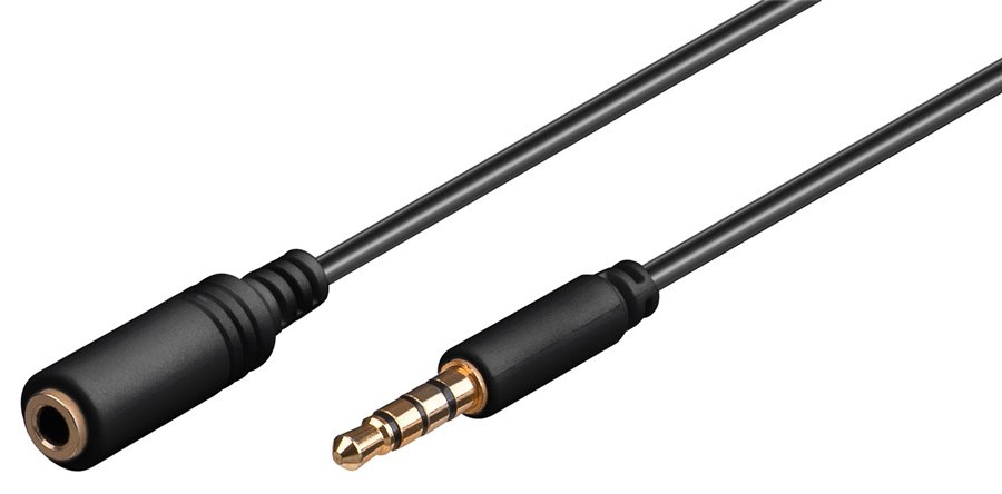 proektasi kalodioy ichoy 3.5mm, 4 pin stereo, CU, 5m, mayro 2674 3.5mm