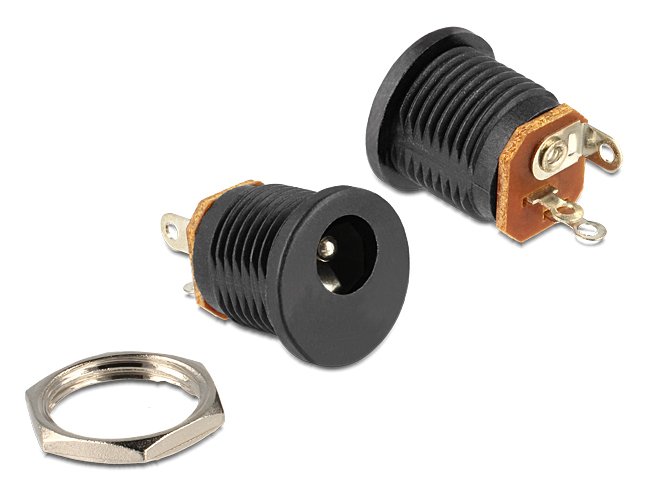 DELOCK βύσμα τροφοδοσίας DC 2.1 x 5.5mm , μαύρο 2808