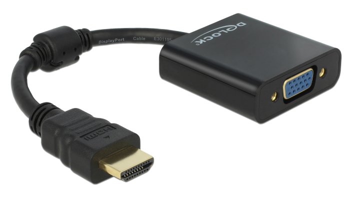 DELOCK αντάπτορας HDMI σε VGA , 1080p, μαύρος 2717