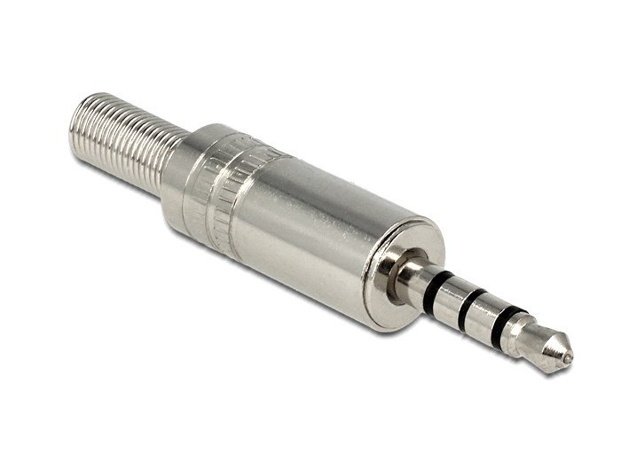 DELOCK Βύσμα 3.5mm Stereo, 4 pin, Bend Protection, metal, ασημί 634