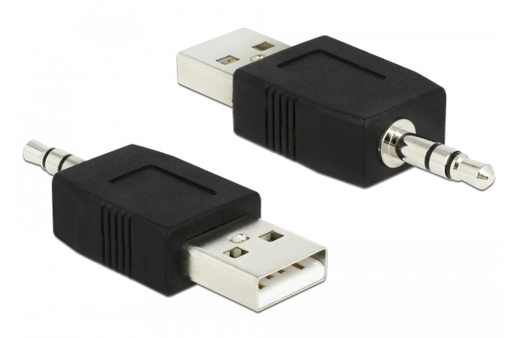 Antaptoras USB 2.0 se Stereo Jack 3.5mm, mayro 1371 3.5mm
