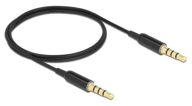 DELOCK καλώδιο 3.5mm , CTIA, 32AWG, 0.5m, μαύρο 2901