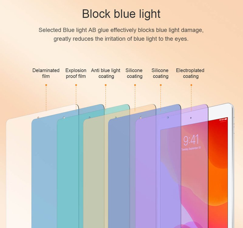 tempered glass V+ Anti Blue Light gia Apple iPad 12.9" 3034 APPLE 2