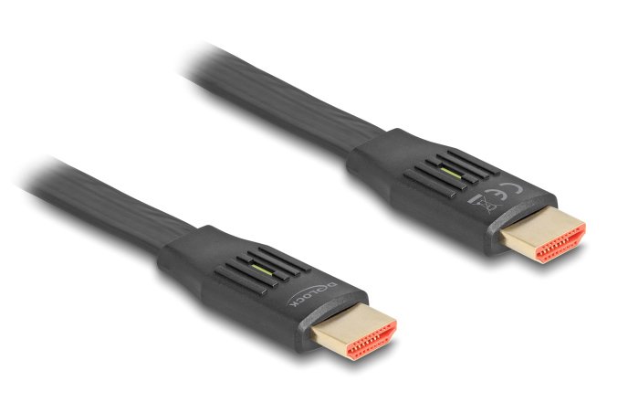 DELOCK καλώδιο HDMI , flat, 8K/60Hz, 48 Gbps, eARC, HDR, 2m, μαύρο 7126
