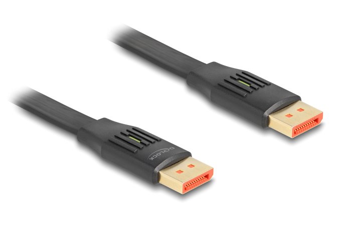 DELOCK καλώδιο DisplayPort , flat, 8K/60Hz 32.4 Gbps HDR, 2m, μαύρο 7127