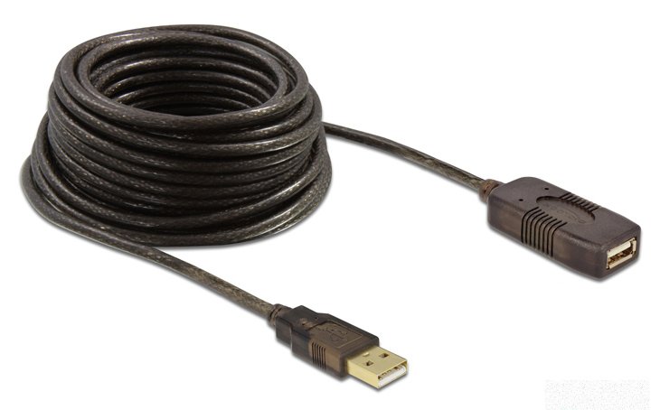 DELOCK καλώδιο USB 2.0 αρσενικό σε θηλυκό , active, 5m, μαύρο 2723