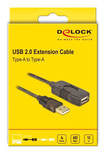 DELOCK καλώδιο USB 2.0 αρσενικό σε θηλυκό , active, 10m, μαύρο 2725 - Image 3