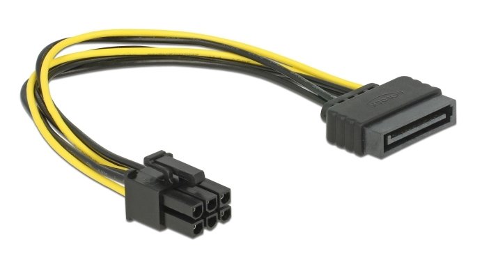 DELOCK καλώδιο τροφοδοσίας SATA 15-pin σε 6-pin PCI Express , 20cm 7258