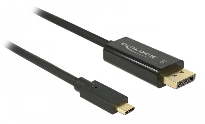 DELOCK καλώδιο USB-C σε DisplayPort , DP Alt Mode, 4K, 2m, μαύρο 2727