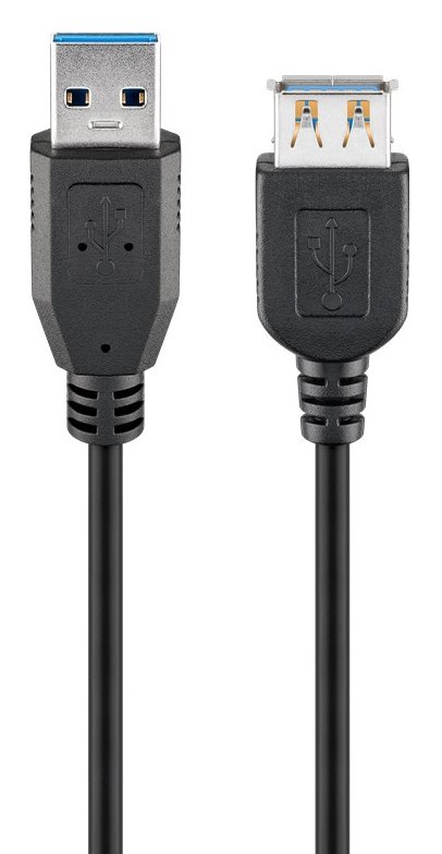 GOOBAY καλώδιο USB 3.0 σε USB (F) , copper, 3m, μαύρο 2439