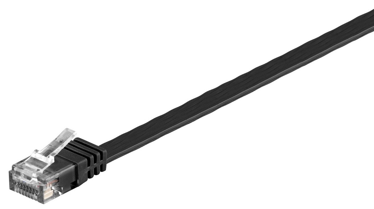 GOOBAY καλώδιο δικτύου , CAT 6 U/UTP, flat, copper, 10m, μαύρο 2517 - Image 3