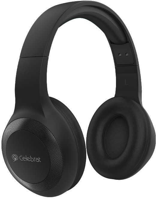 CELEBRAT headphones με μικρόφωνο ΒΚ, bluetooth, 40mm, μαύρο 1943