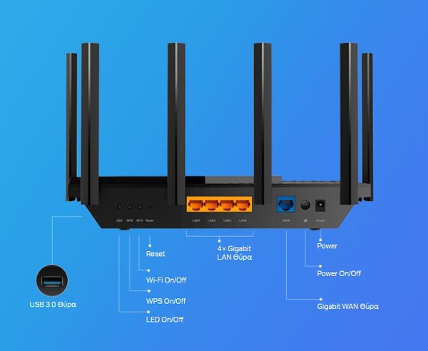 Router rcher X73, WiFi 6, 5400Mbps X5400, Dual Band, Ver. 1.0 3612 Router 3
