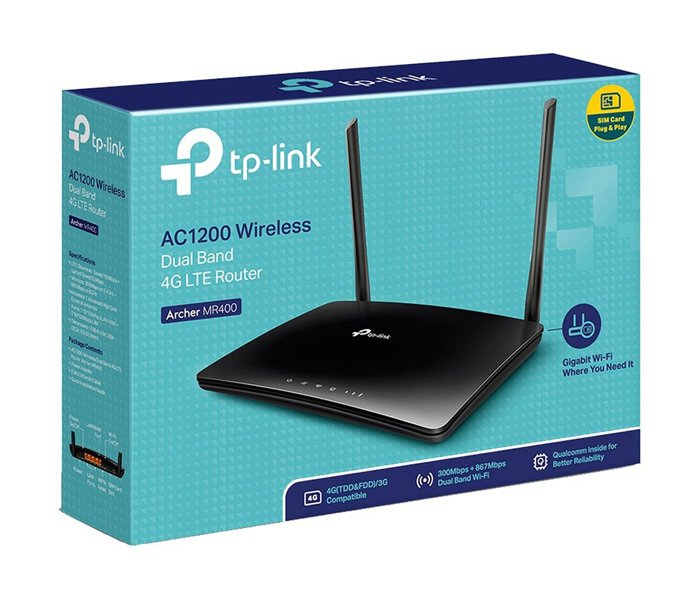 TP-LINK router rcher MR400, 4G LTE, Wi-Fi 1200Mbps C1200, Ver. 2.0 3578 - Image 4