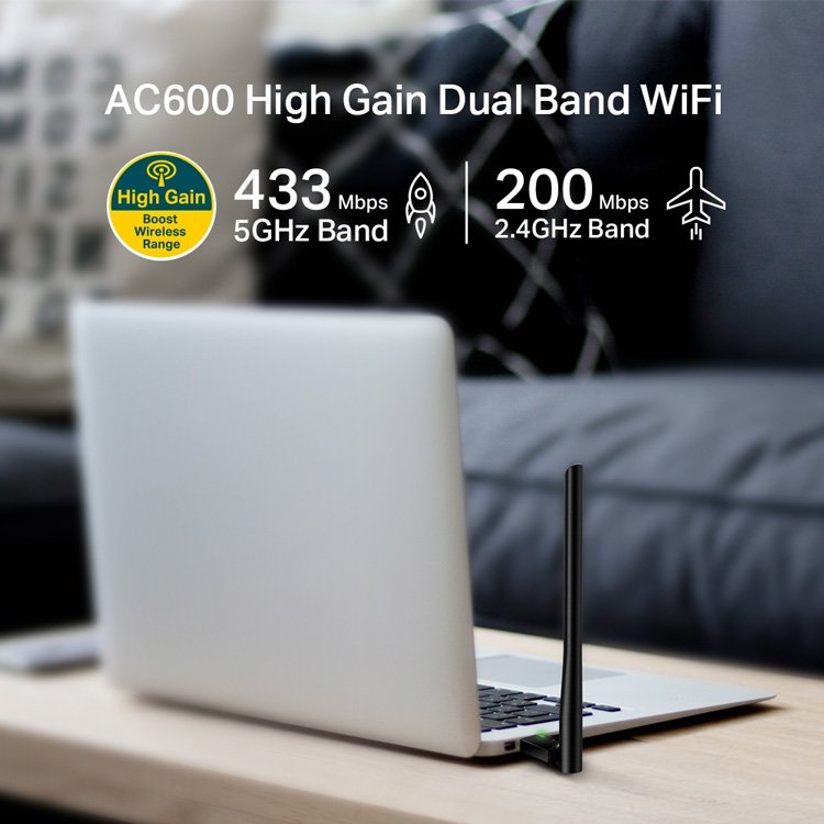 TP-LINK ασύρματος USB αντάπτορας δικτύου rcher T2U Plus, 600Mbps, V.1 1715 - Image 3