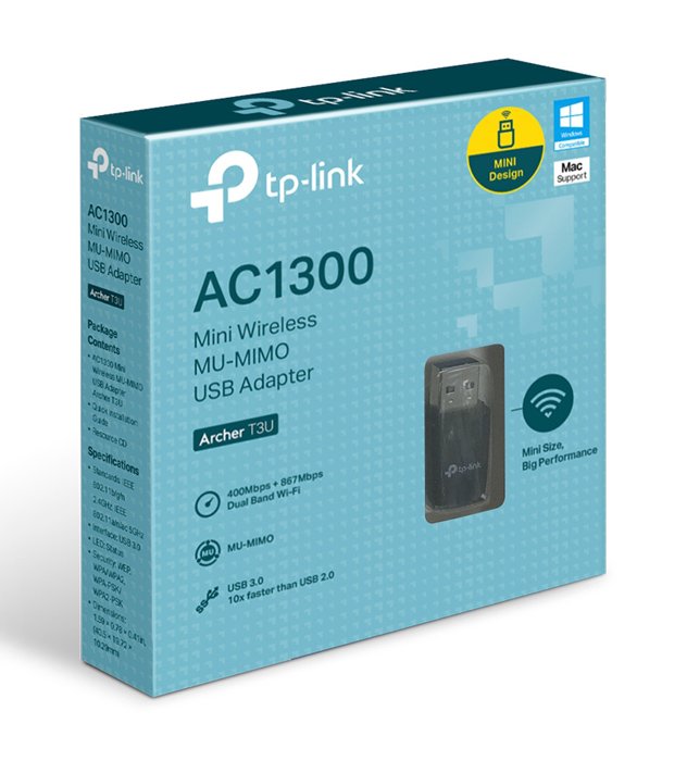 asyrmatos USB antaptoras diktyoy rcher T3U, 1300Mbps, Ver. 1.0 3284 USB Type-A
