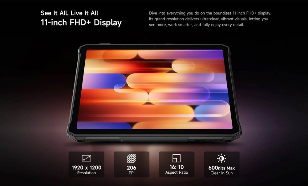 tablet rmor Pad 5 Pro, 11", 12GB/512GB, 24200mh, IP68/IP69K/MIL-STD-810H, 5G, mayro 11"