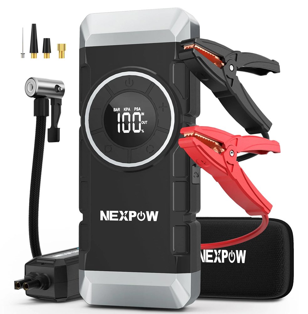 NEXPOW εκκινητής μπαταρίας & συμπιεστής αέρος NP2, 12V/3000A, 150PSI, 12000mAh 7117
