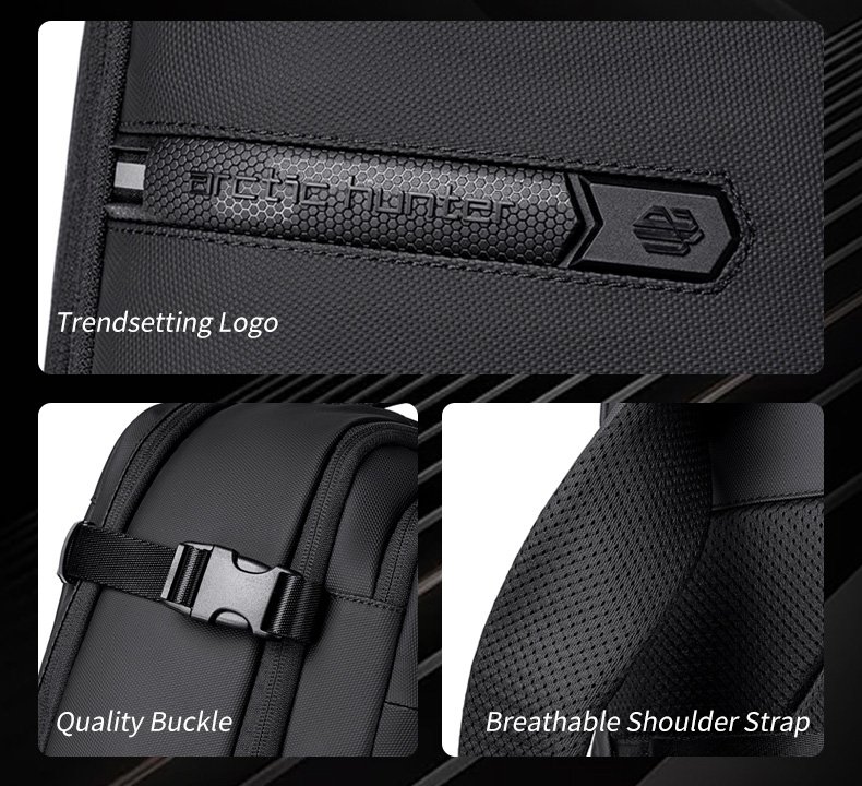 ARCTIC HUNTER τσάντα πλάτης B00866 με θήκη laptop 15.6", αεροστεγής θήκη, 35.5L/49.5L, μαύρη - Image 3