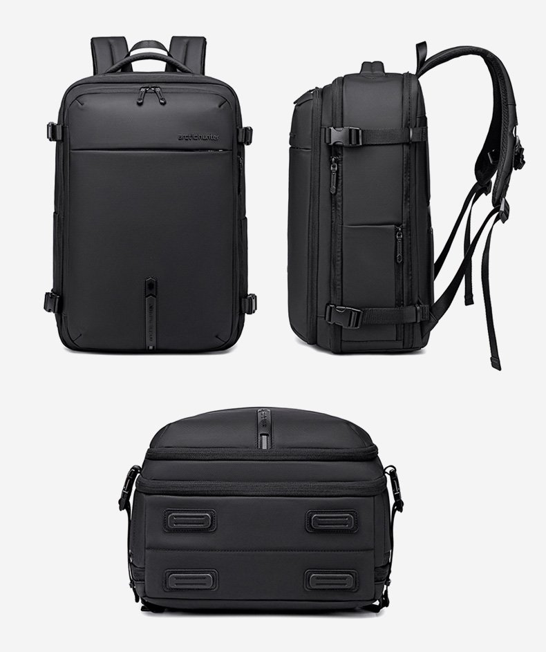ARCTIC HUNTER τσάντα πλάτης B00866 με θήκη laptop 15.6", αεροστεγής θήκη, 35.5L/49.5L, μαύρη - Image 12