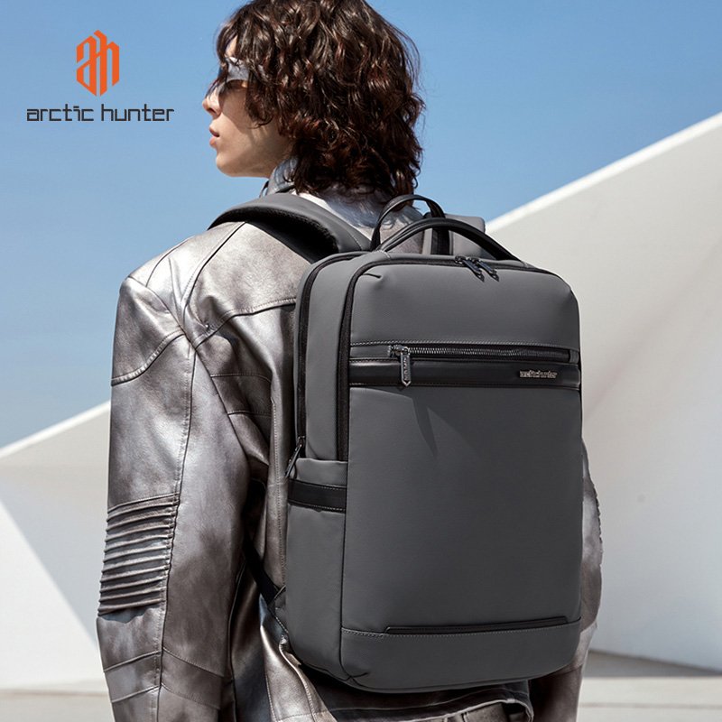 ARCTIC HUNTER τσάντα πλάτης B00872 με θήκη laptop 15.6", 14.5L, γκρι - Image 2