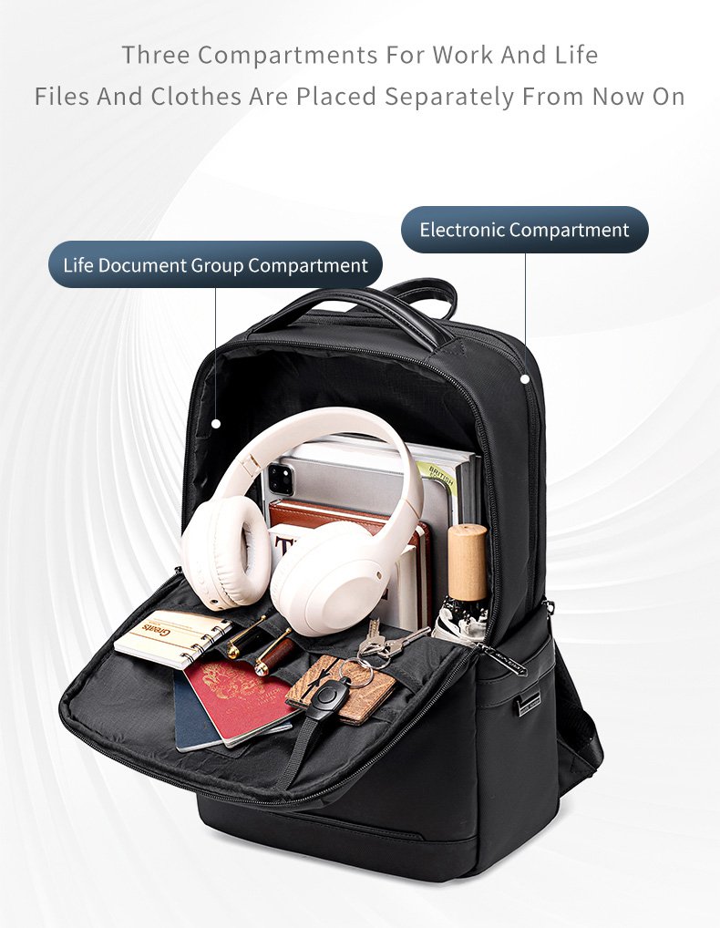 ARCTIC HUNTER τσάντα πλάτης B00872 με θήκη laptop 15.6", 14.5L, γκρι - Image 3