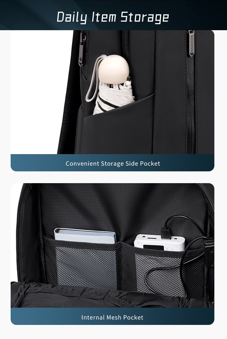 ARCTIC HUNTER τσάντα πλάτης B00915 με θήκη laptop 15.6", USB, 20L, μαύρη - Image 5
