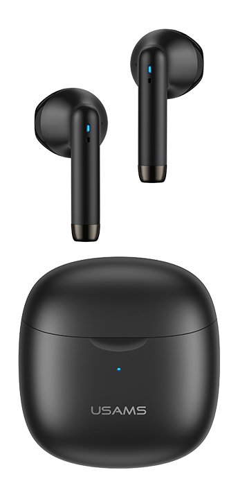 USAMS earphones IA04 με θήκη φόρτισης, True Wireless, Φ13mm, μαύρα 2739