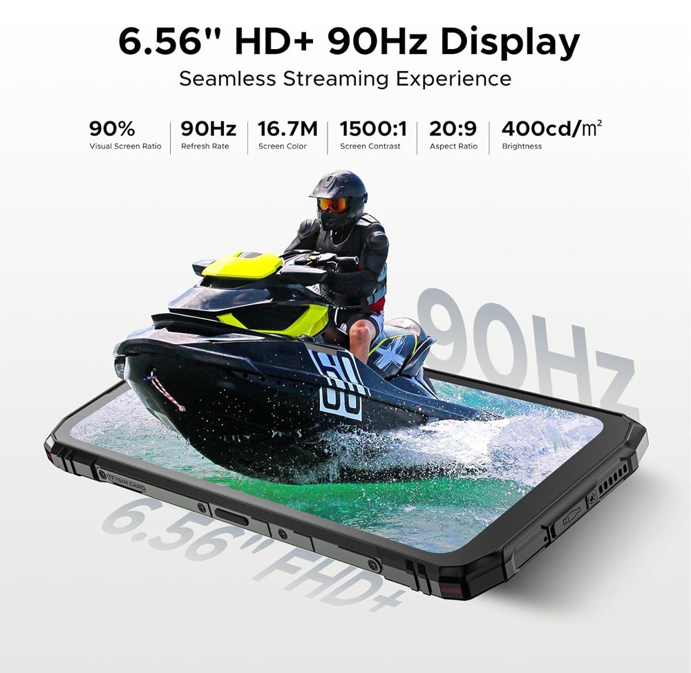 smartphone Blade 10 Energy, 6.56", 4/128GB, 6150mAh, IP68/IP69K/MIL-STD-810H, mayro 4GB