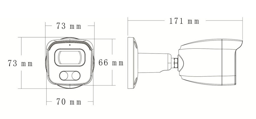 IP kamera, 2.8mm, 2MP, adiavrochi IP67, PoE 3270 2MP