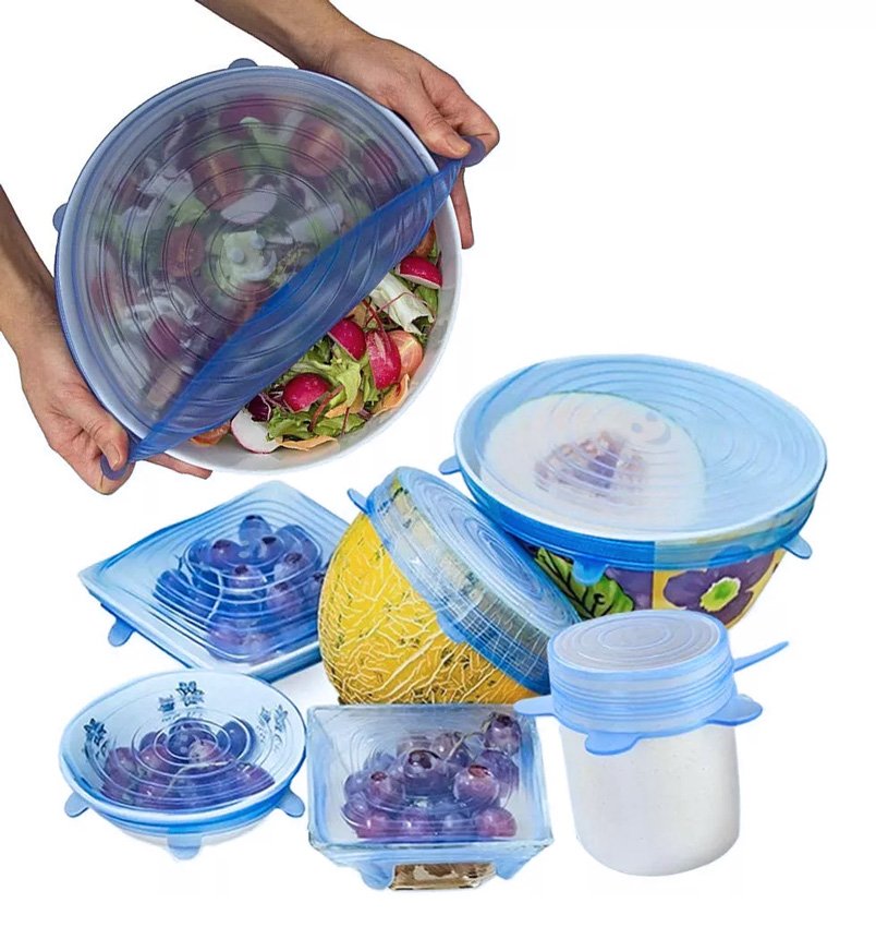 set silikonoychon kapakion gia docheia trofimon, 6tmch, mple Diafora 2