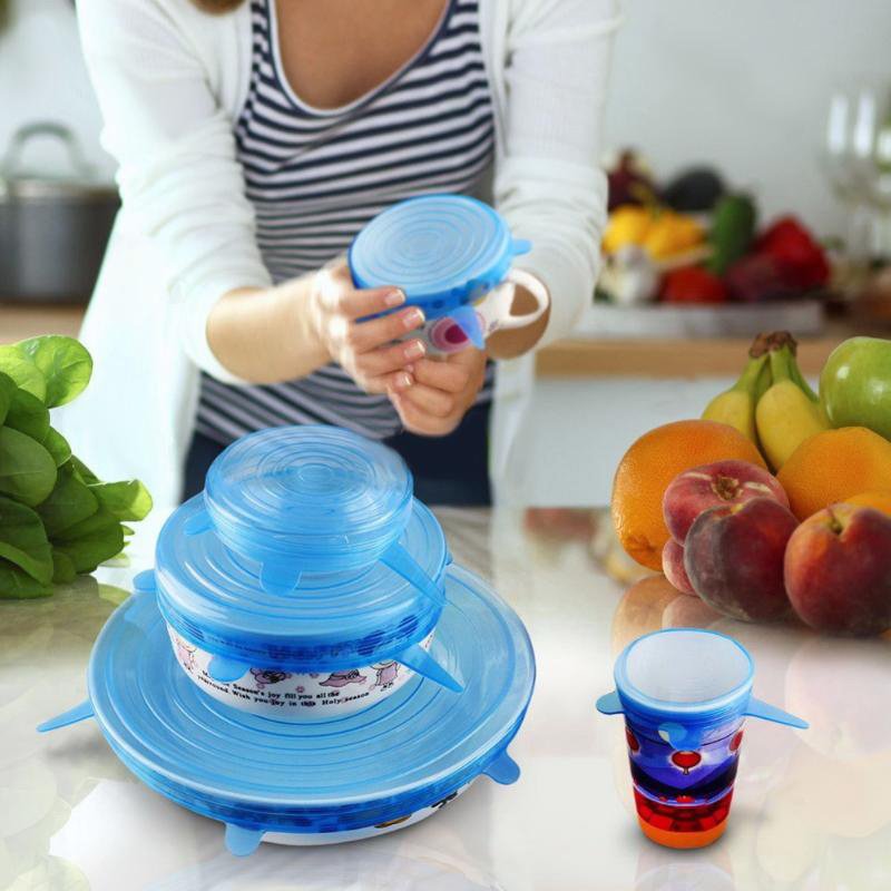 set silikonoychon kapakion gia docheia trofimon, 6tmch, mple Diafora 3