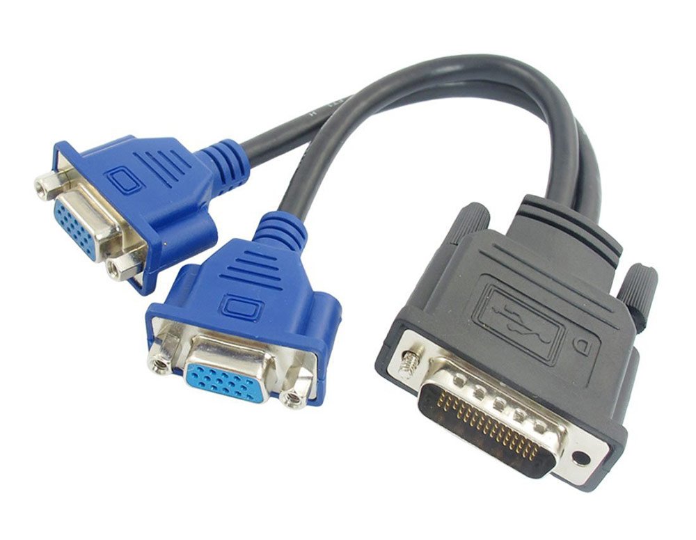 POWERTECH αντάπτορας DMS-59 σε 2x VGA , 0.20m, μαύρος 717