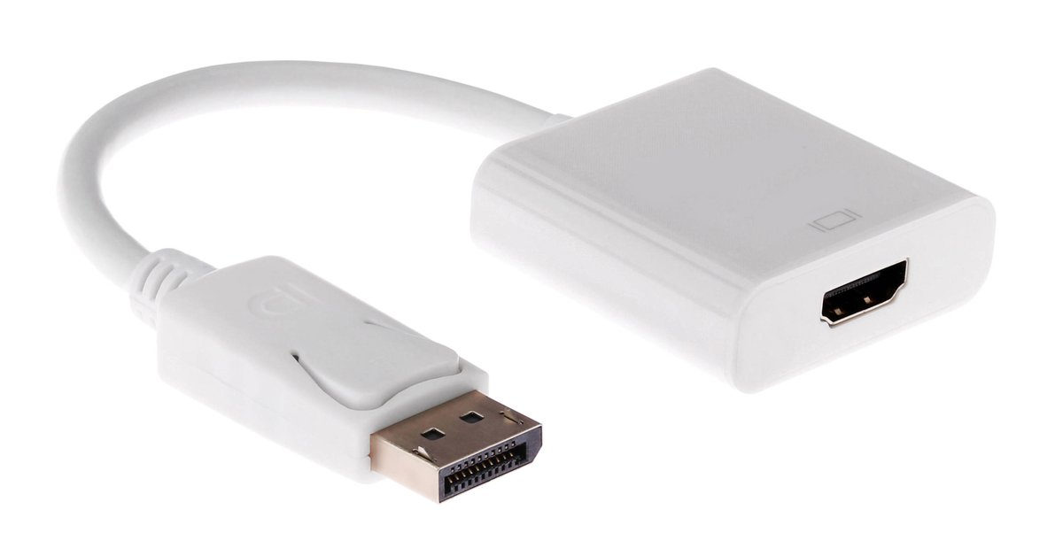 POWERTECH αντάπτορας DisplayPort σε HDMI , 0.20m, λευκός 499