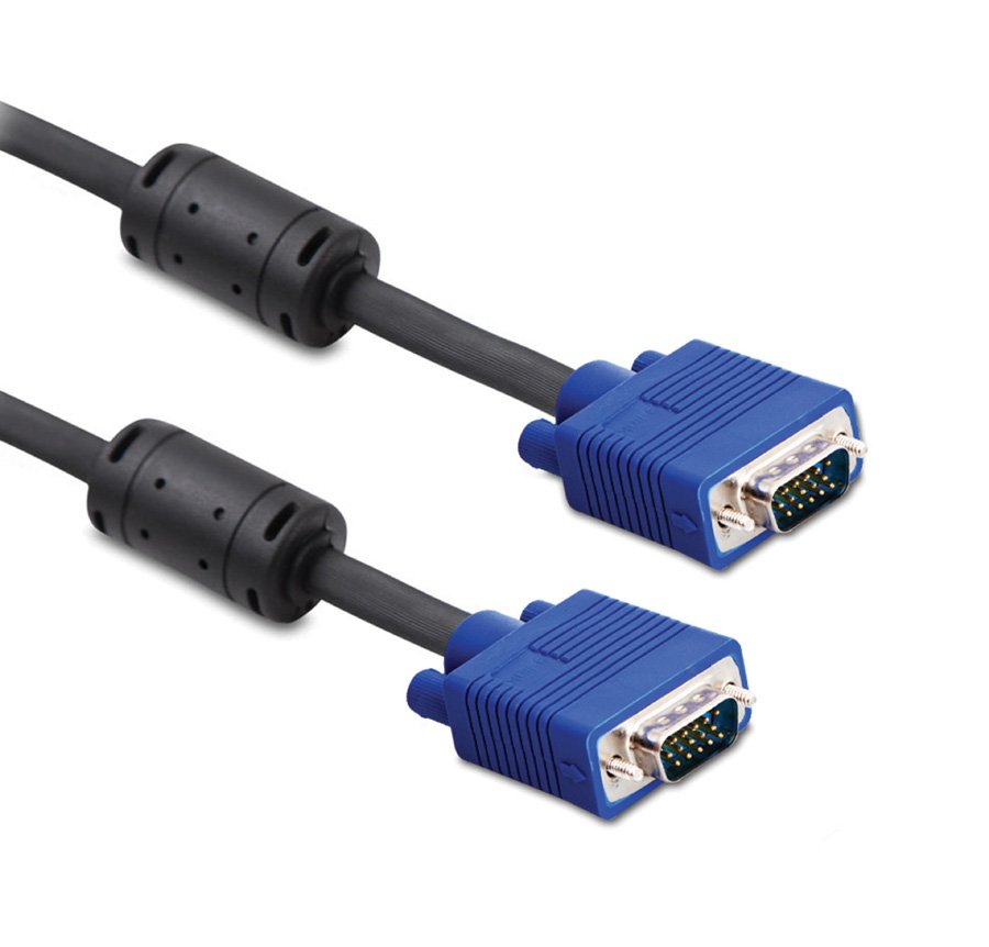 POWERTECH Καλώδιο VGA HD σε VGA HD 15 , 2x Ferrites, μαύρο, 10m 400